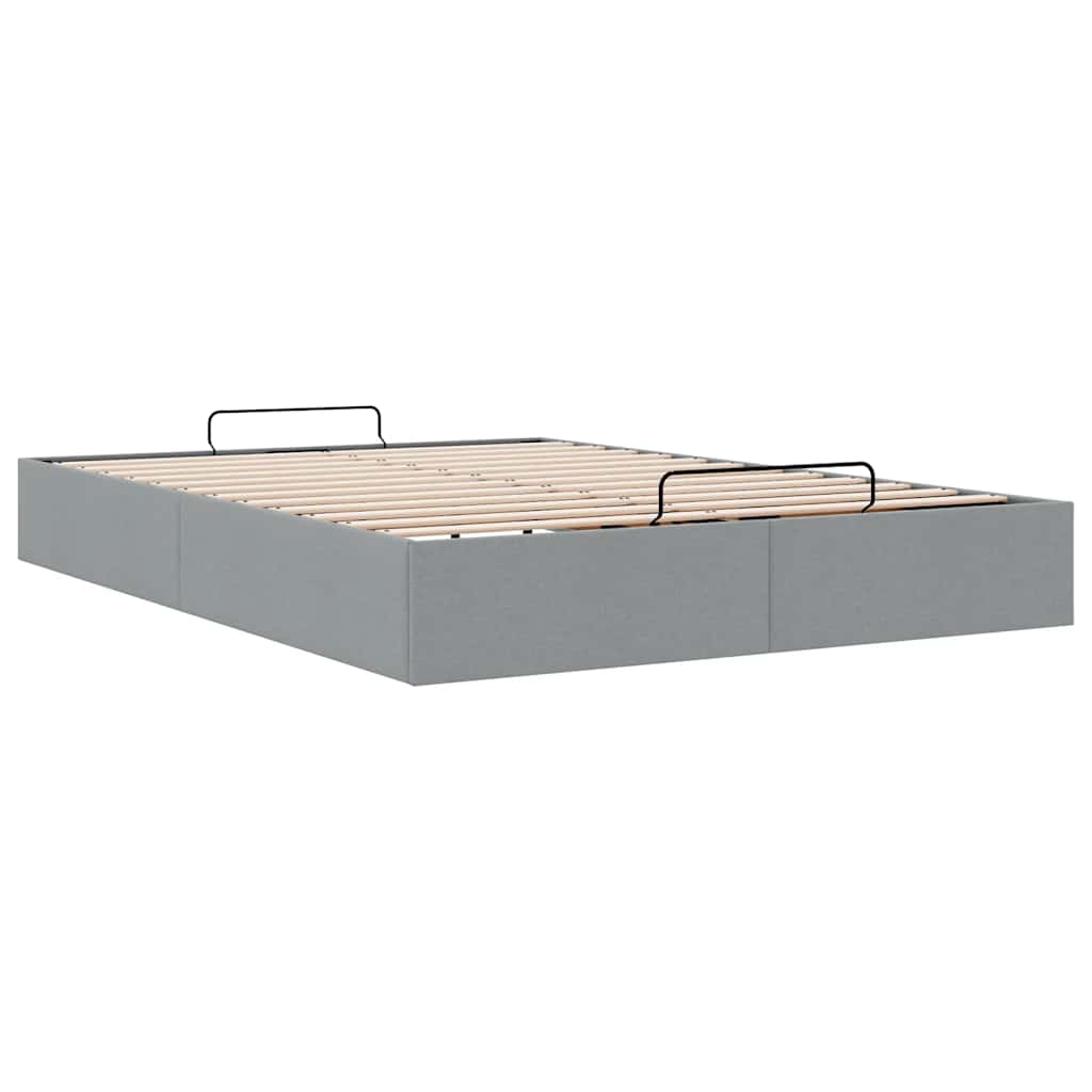 Okvir za krevet bez madraca svjetlosivi 140 x 190 cm od tkanine