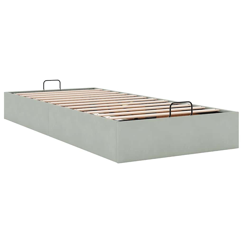 Okvir za krevet bez madraca svjetlosivi 90x190 cm baršunasti