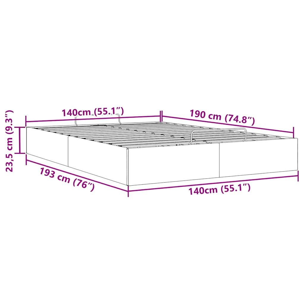 Otomanski okvir kreveta bez madraca 90x200 cm baršunasti