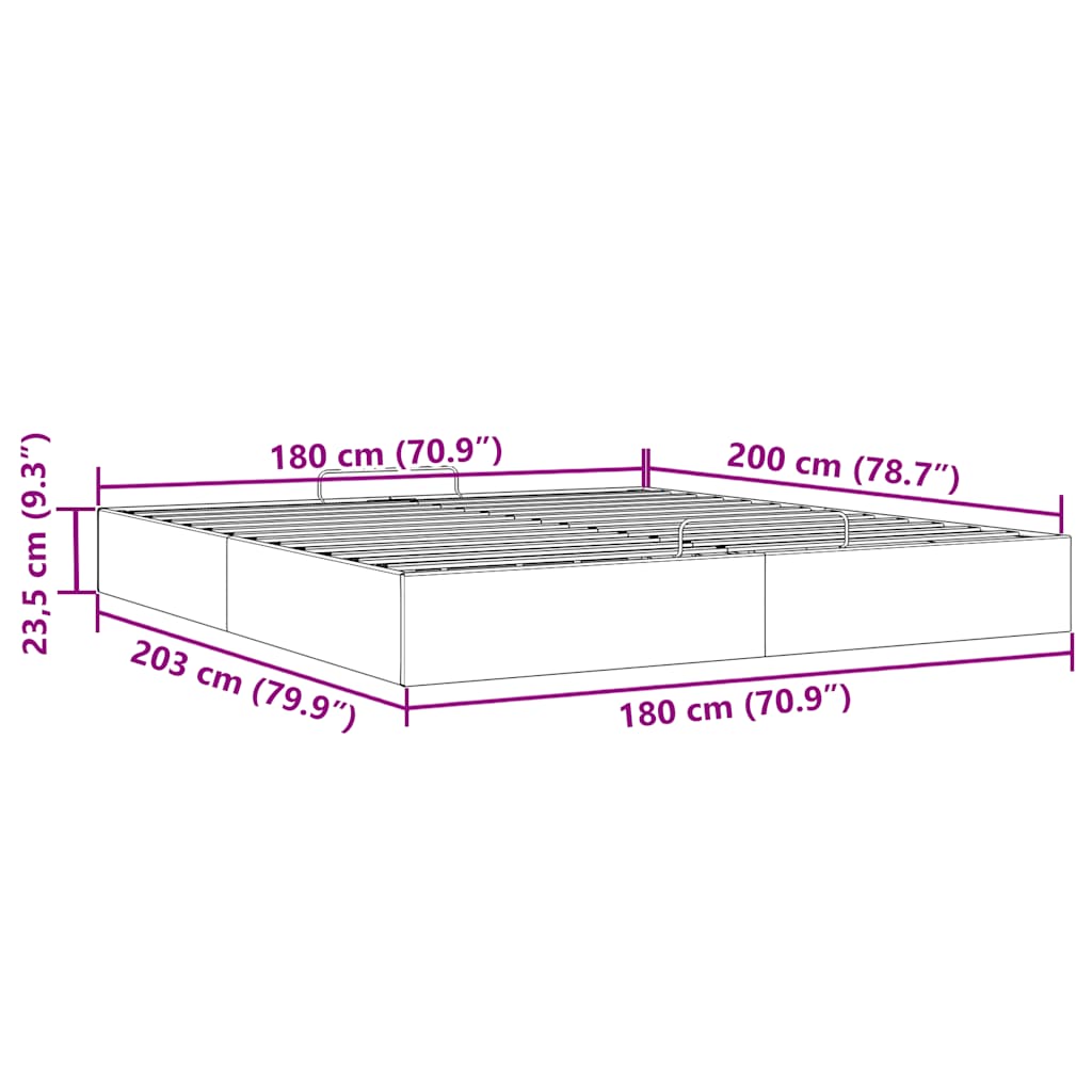 Otomanski okvir kreveta bez madraca 90 x 200 cm baršunasti