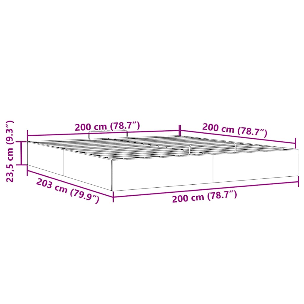 Otomanski okvir kreveta bez madraca 90 x 200 cm baršunasti