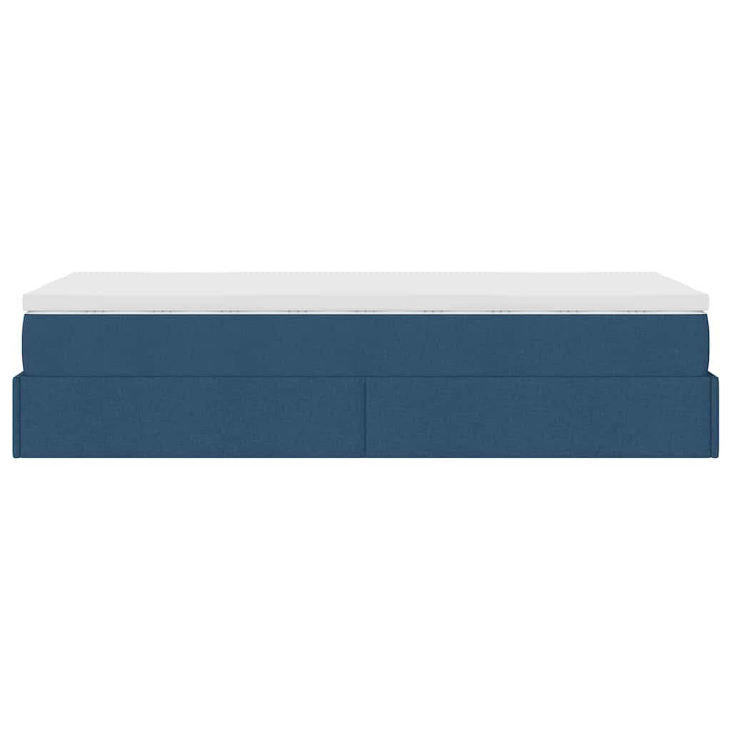Ottoman krevet s madracem plavi 80x200 cm tkanina