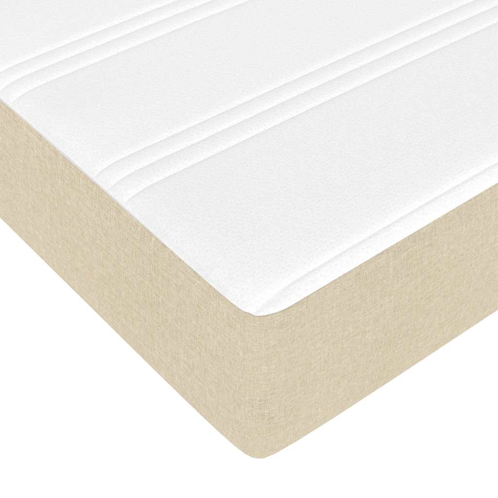 Otomanski krevet s madracem krem 160x200 cm od tkanine