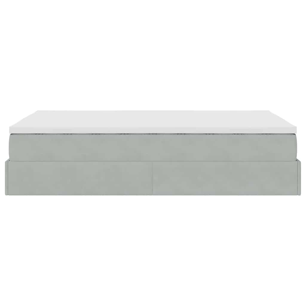 Okvir kreveta s madraca svijetlosivi 120x200cm baršunasti