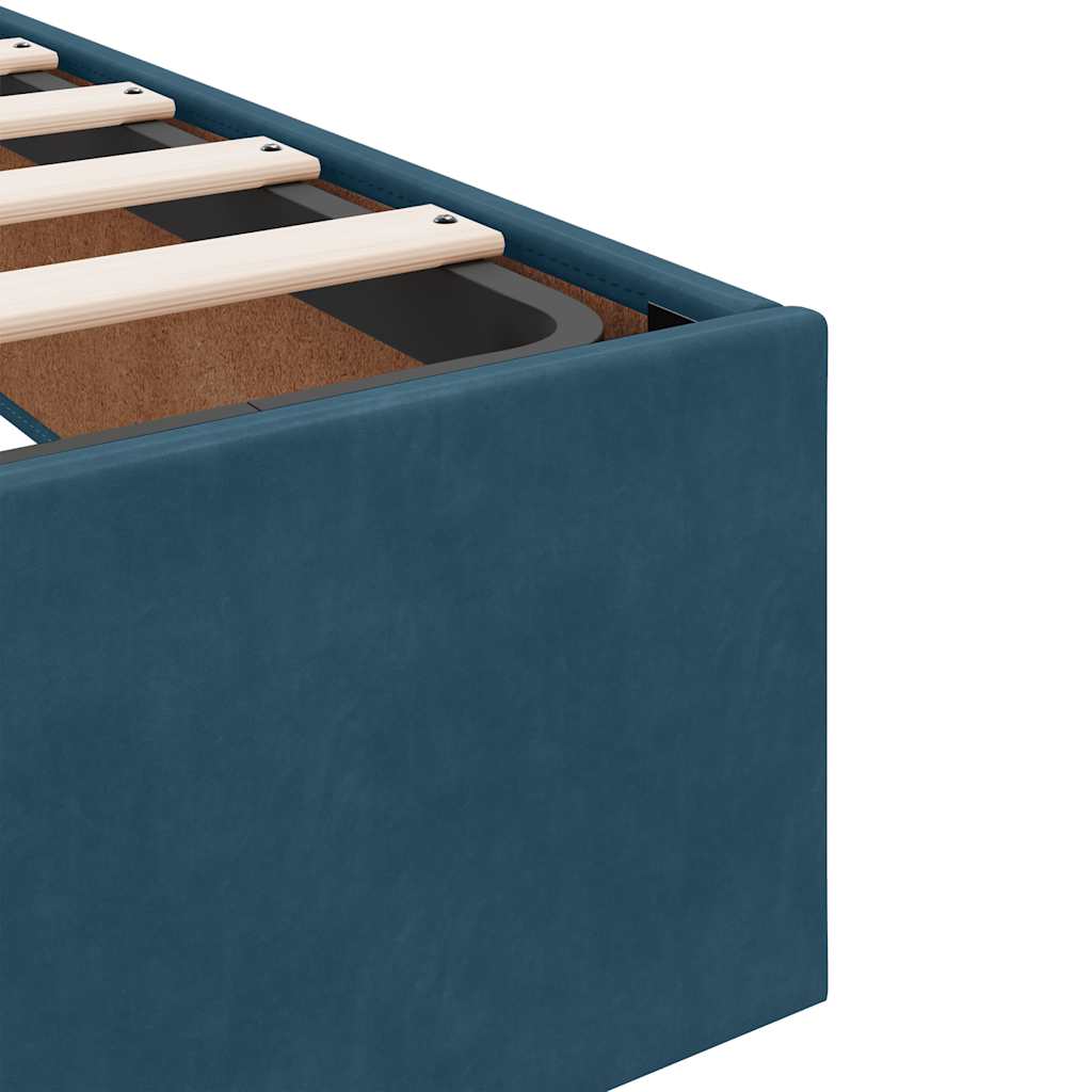 Otomanski krevet s madracem tamnoplavi 140x190 cm baršunasti