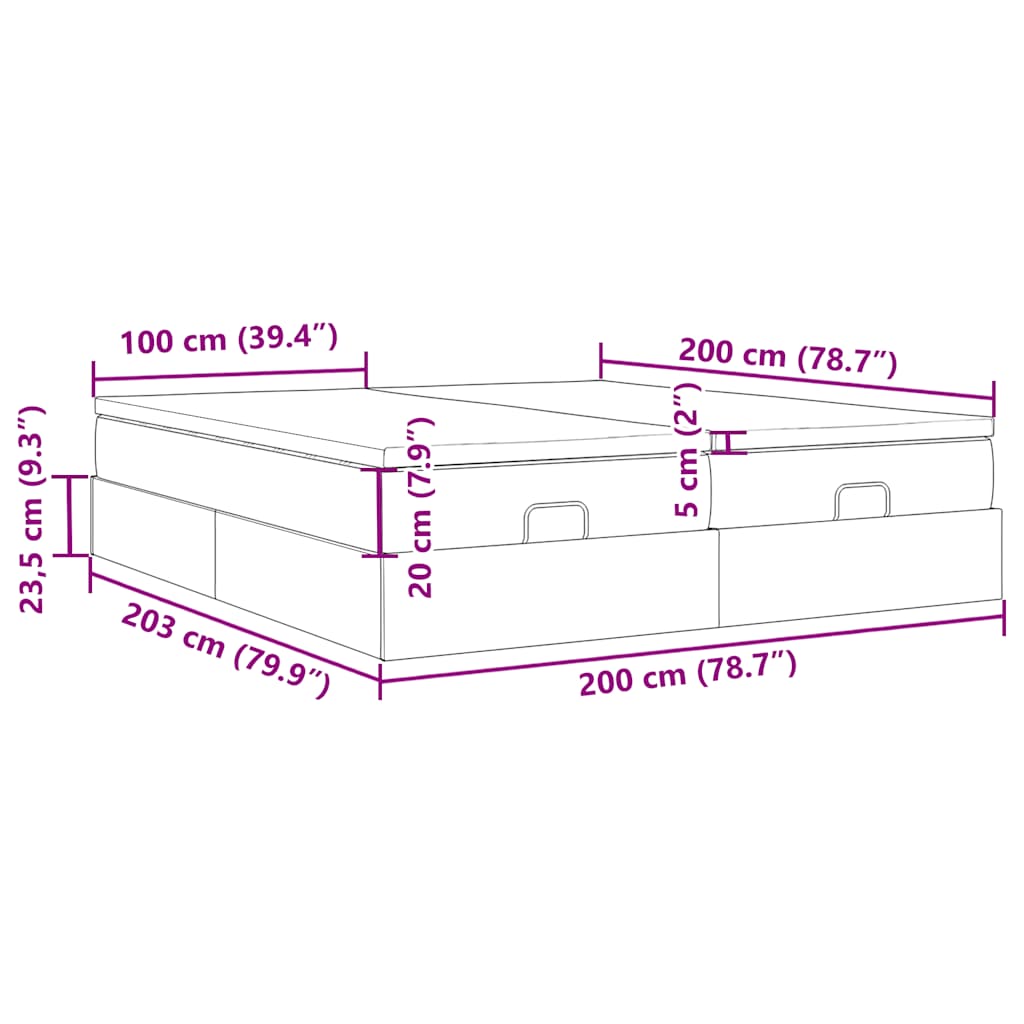 Okvir kreveta s madracima cappuccina 200x200 cm umjetna koža