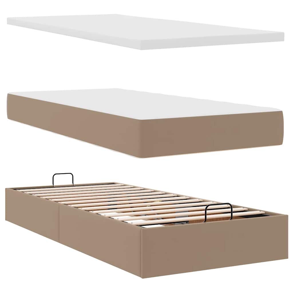 Okvir kreveta s madracima cappuccina 200x200 cm umjetna koža