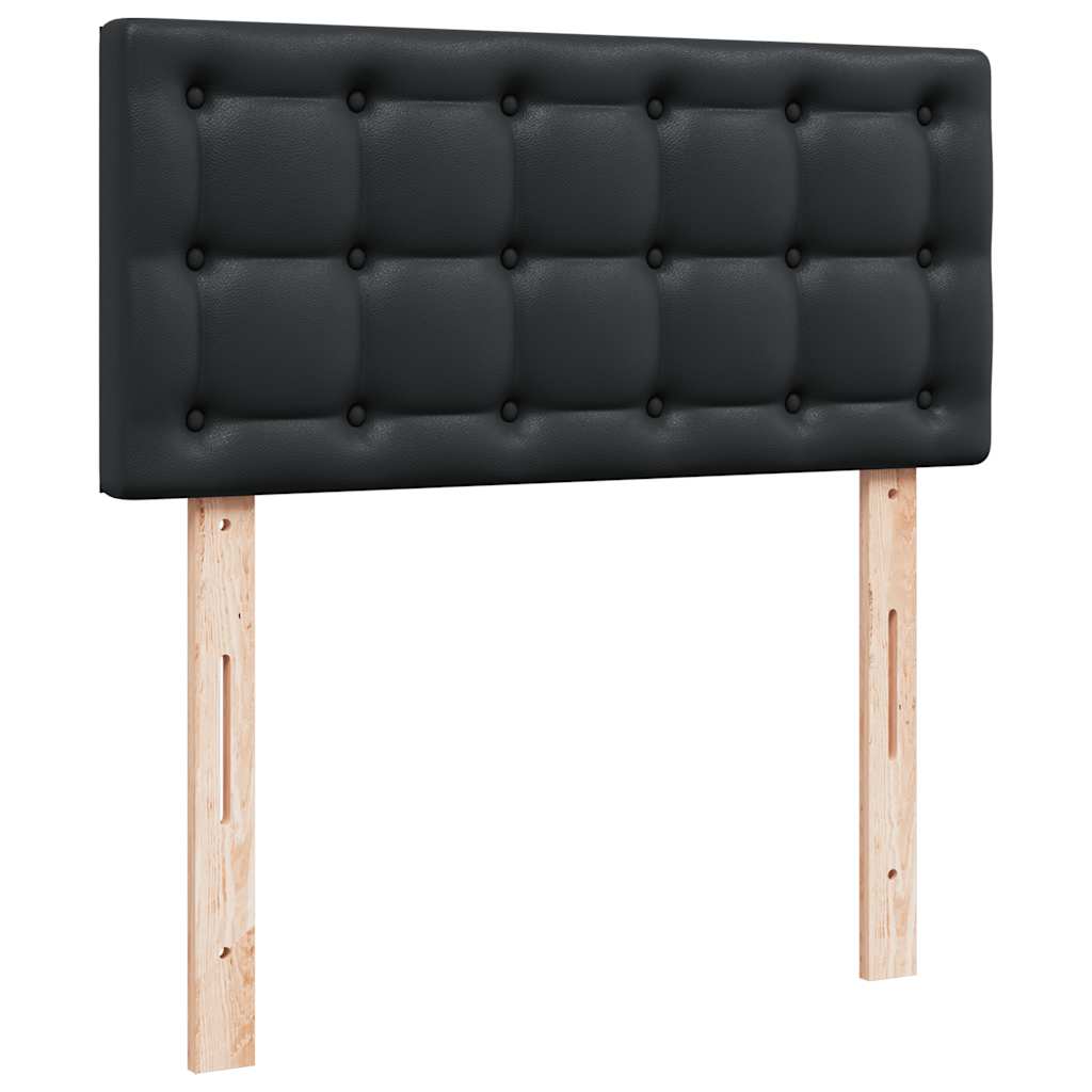 Otomanski krevet s madracem crni 90x190cm umjetna koža
