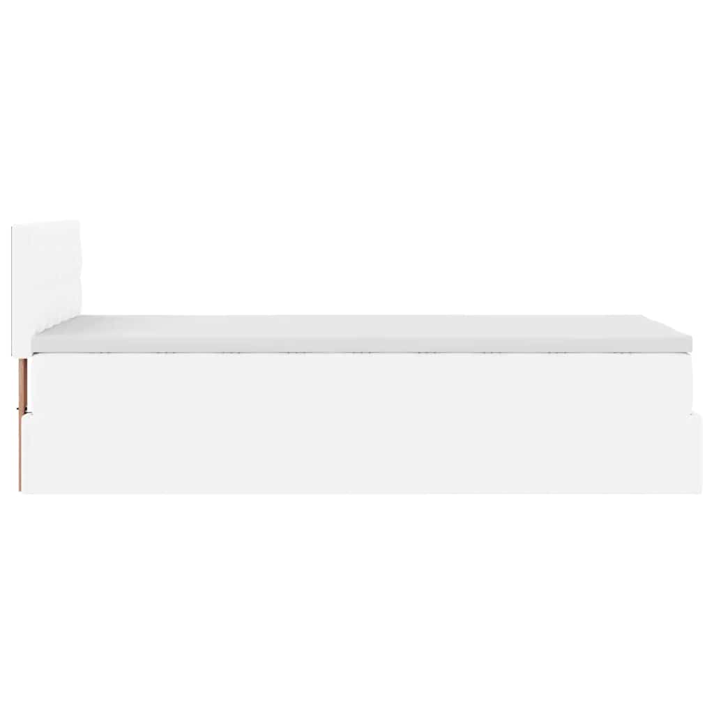 Otomanski krevet s madracem bijeli 90x190cm umjetna koža