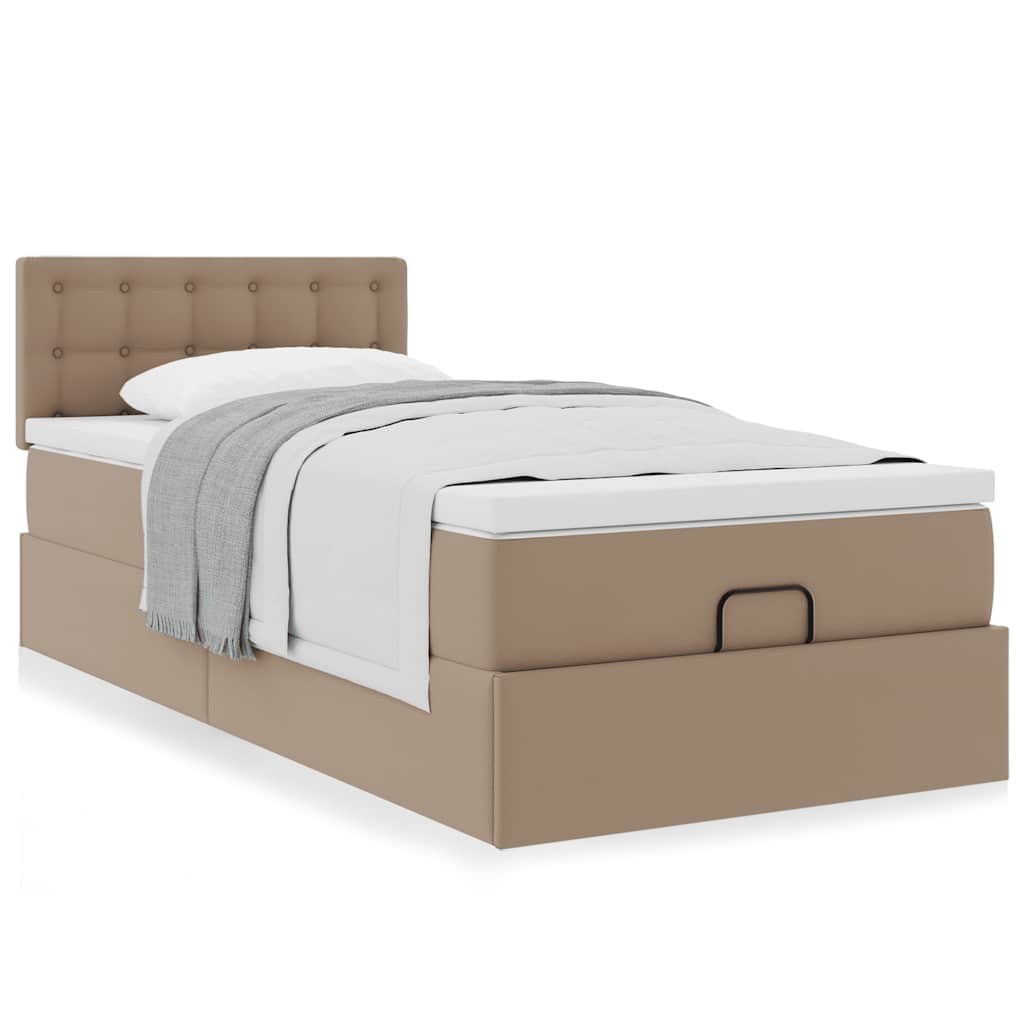 Otomanski krevet s madracem cappuccina 90x190cm umjetna koža