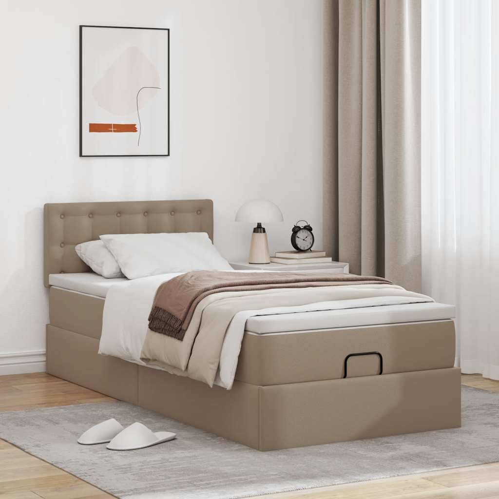Otomanski krevet s madracem cappuccina 90x200cm umjetna koža