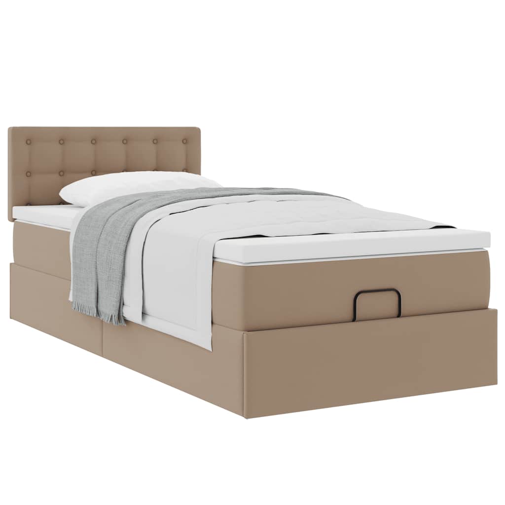 Otomanski krevet s madracem cappuccina 90x200cm umjetna koža