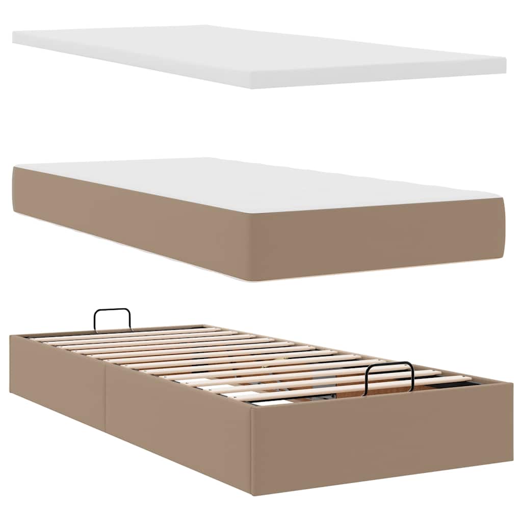 Otomanski krevet s madracem cappuccina 90x200cm umjetna koža