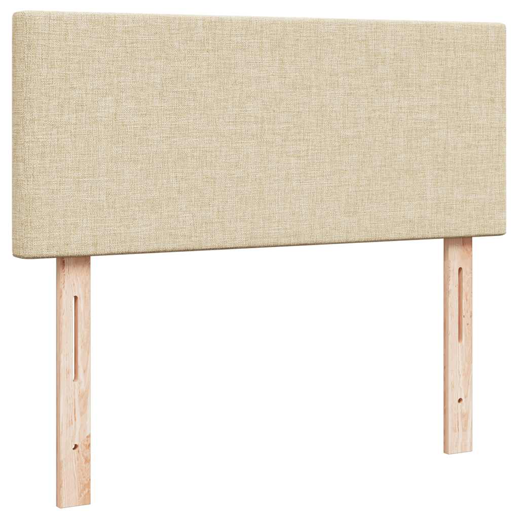Otomanski okvir kreveta s madraca krem 120x190 cm od tkanine