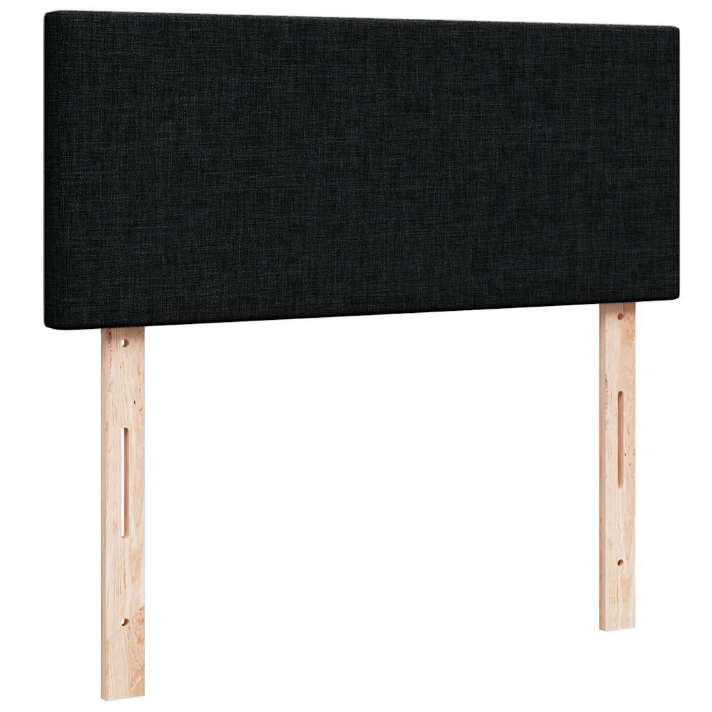 Otomanski krevet s madracem crni 120x200 cm tkanine