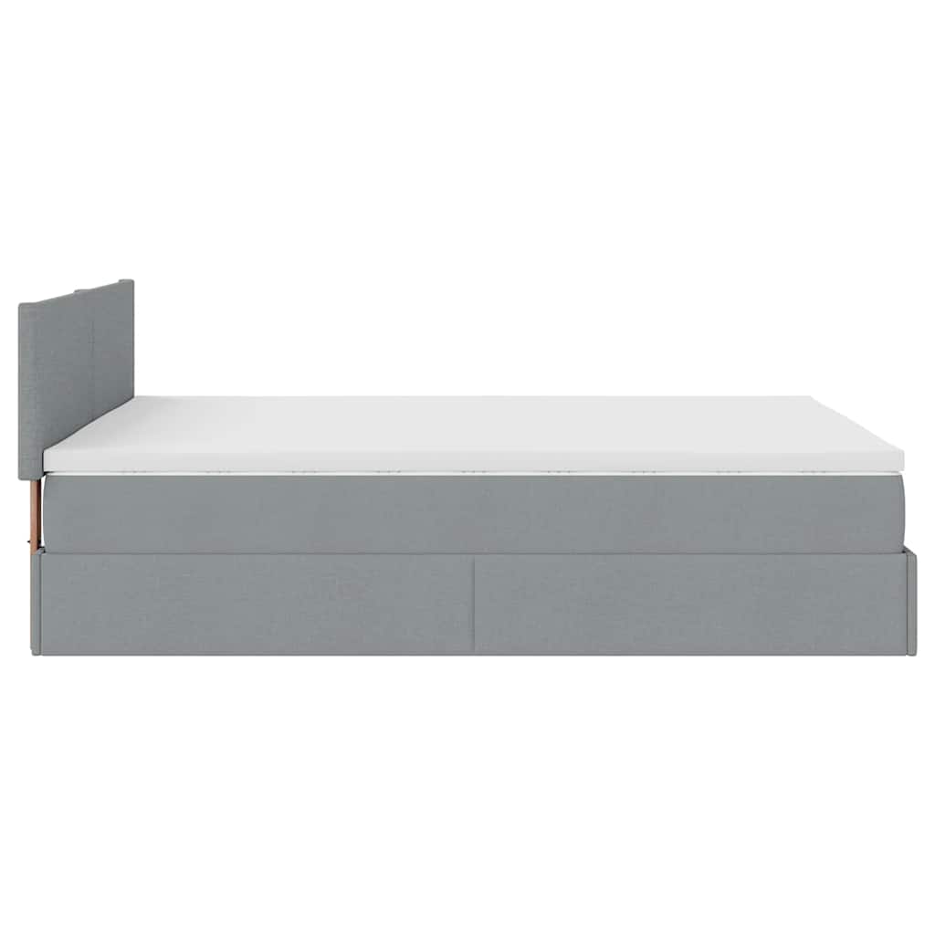 Otomanski krevet s madracem svijetlosivi 140x190 cm od tkanine