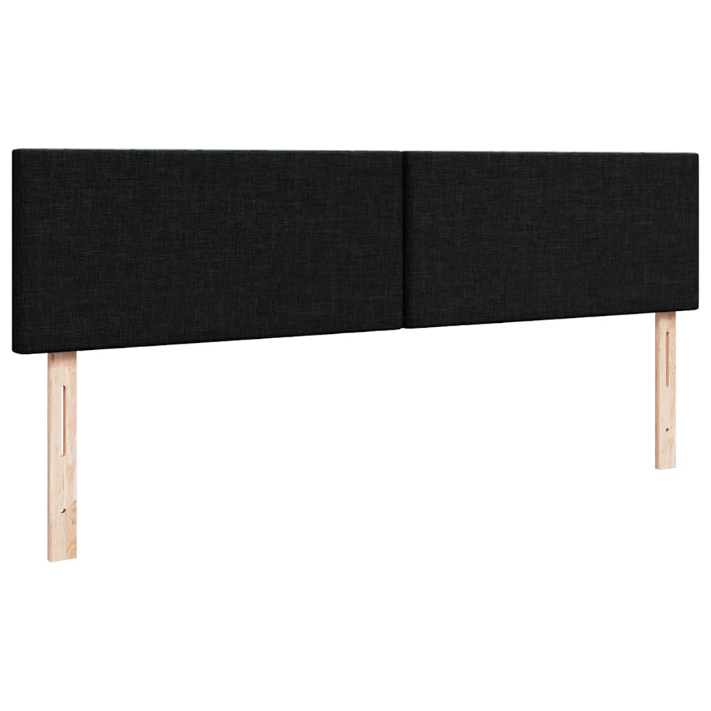 Otomanski krevet s madracem crni 160x200cm od tkanine