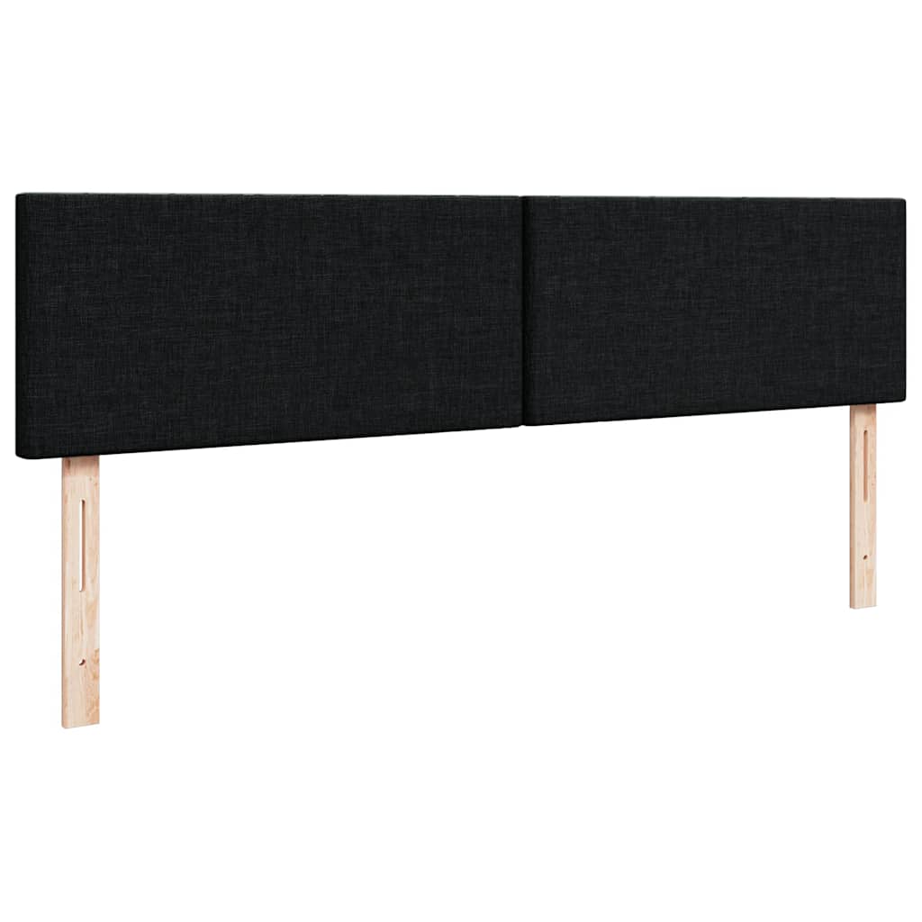 Otomanski krevet s madracem crni 200x200 cm od tkanine