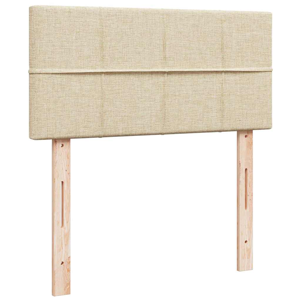 Otomanski okvir kreveta s madraca krem 80x200cm od tkanine