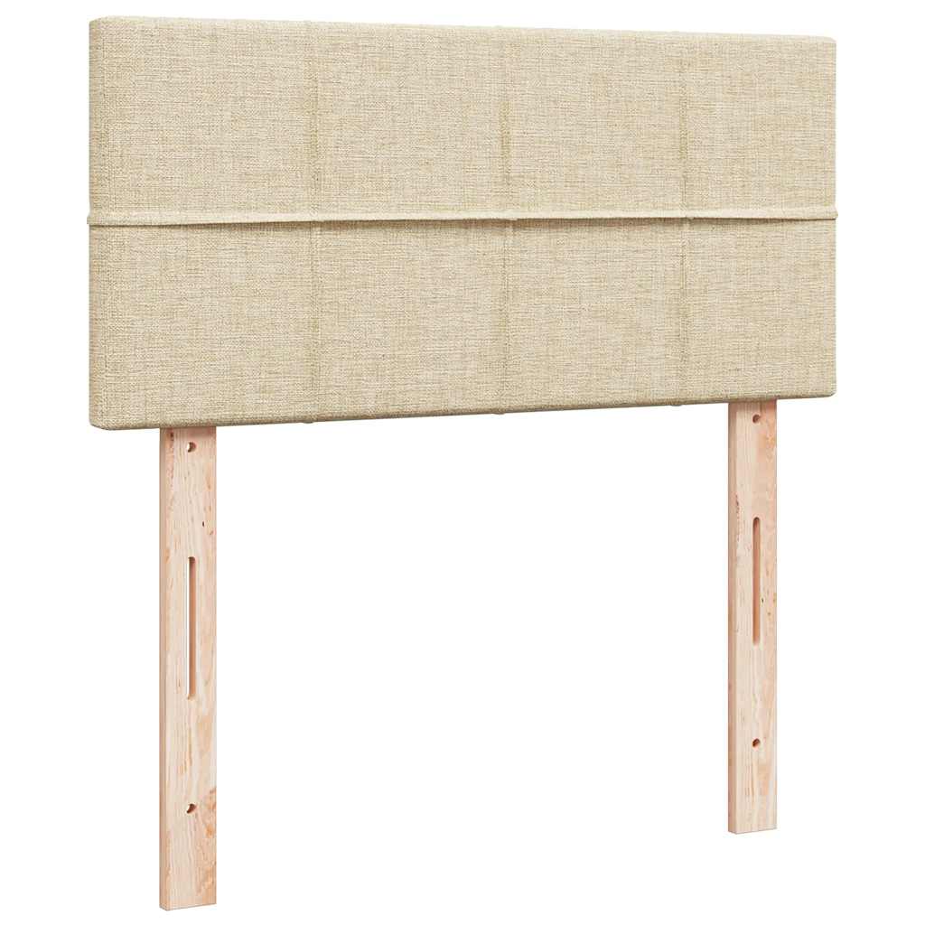 Otomanski krevet s madracem krem 90x200 cm tkanine