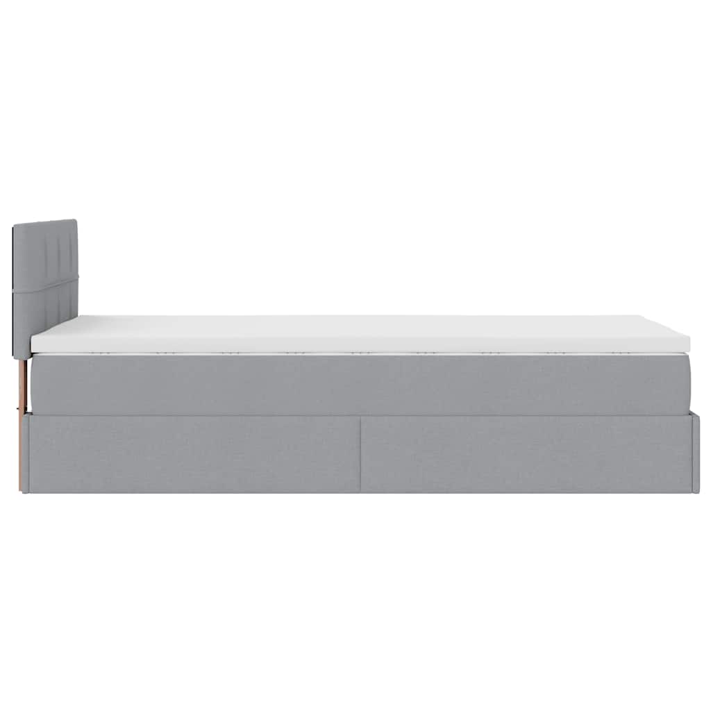Otomanski krevet s madracem svijetlosivi 100x200 cm tkanine