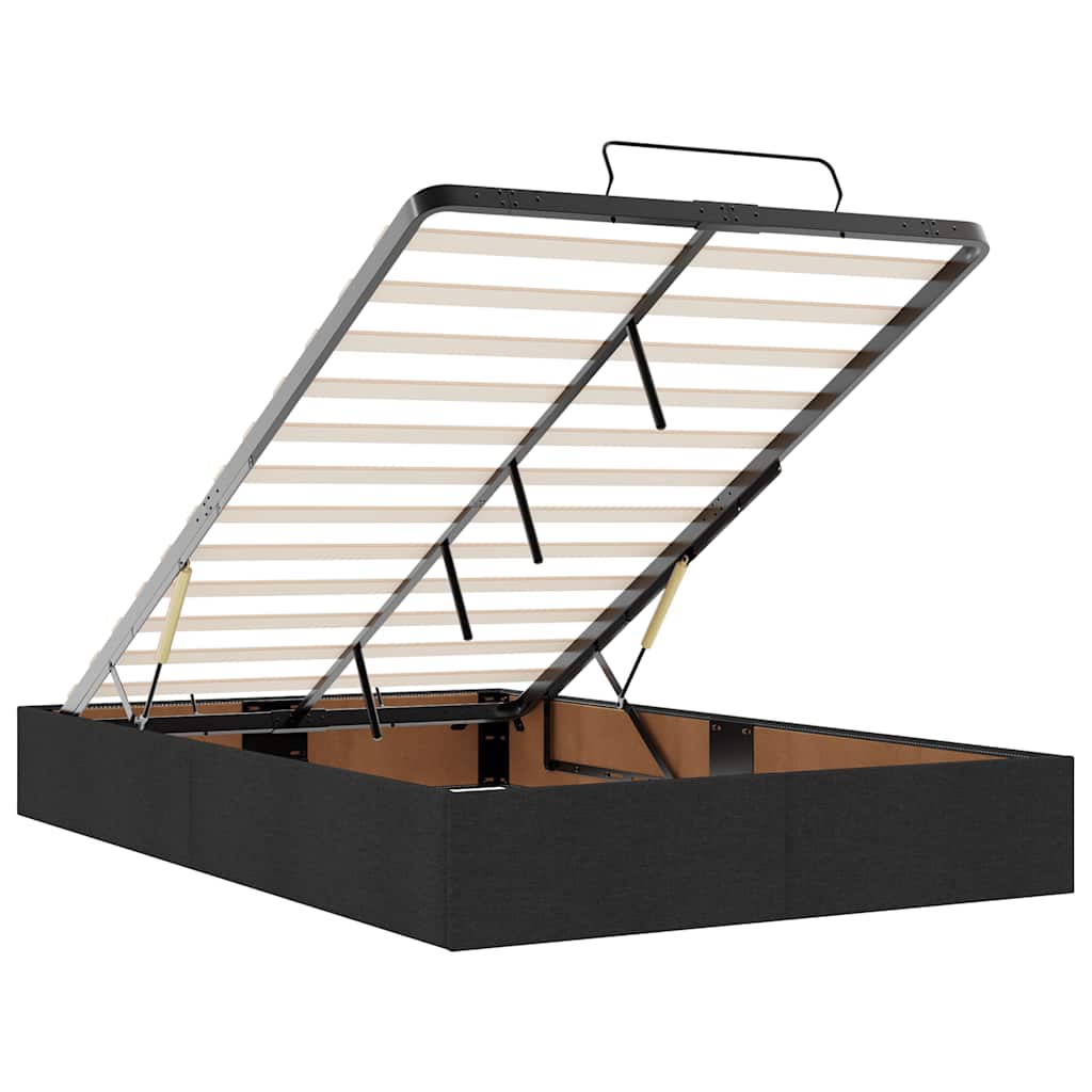 Otomanski krevet s madracem crni 120x190 cm tkanine
