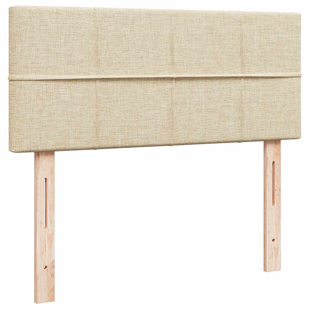 Otomanski okvir kreveta s madraca krem 120x190 cm od tkanine