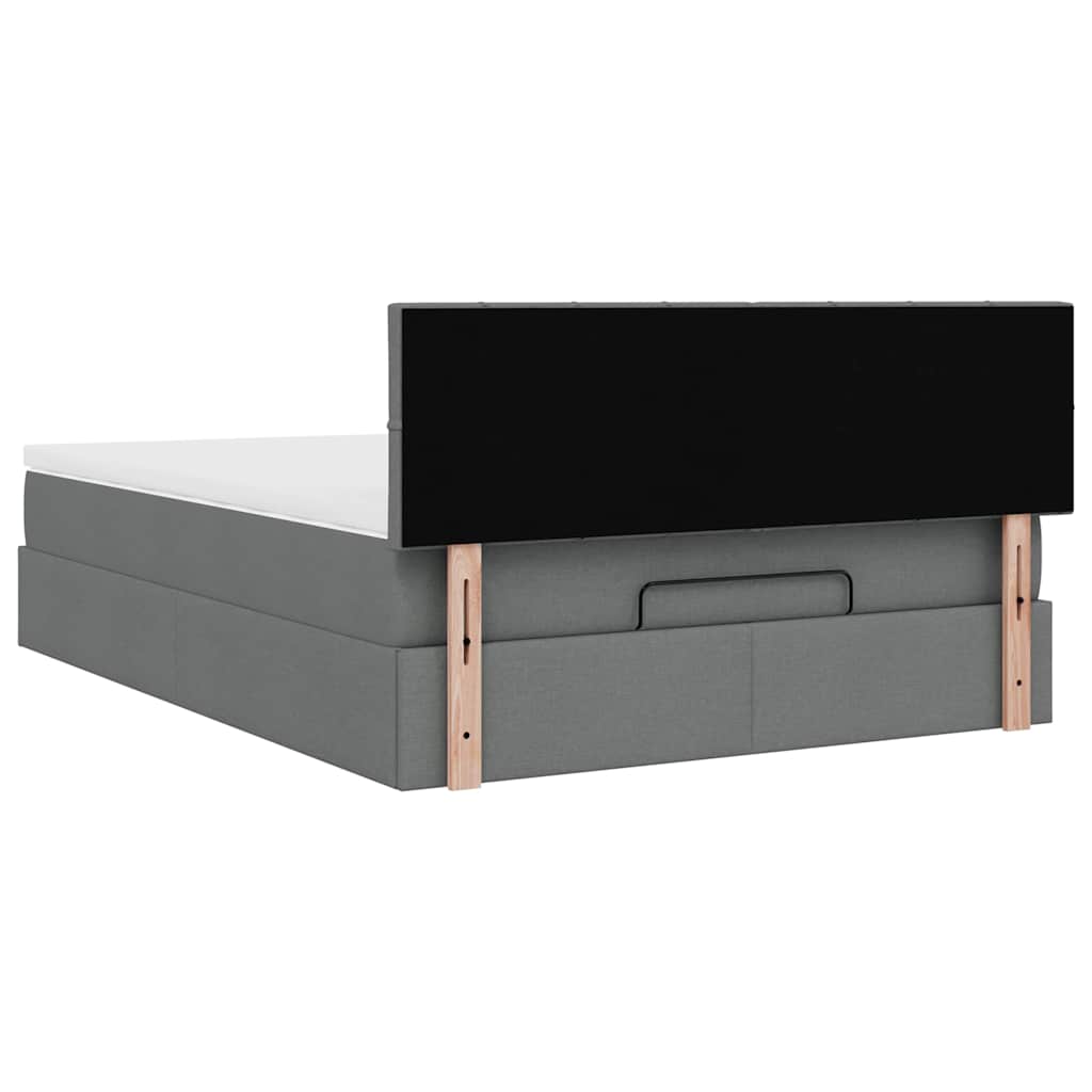 Otomanski krevet s madracem tamnosivi 140x200 cm tkanine