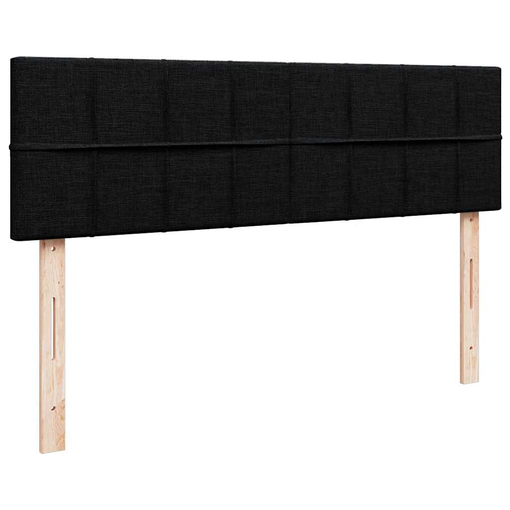 Otomanski krevet s madracem crni 140x200 cm tkanine