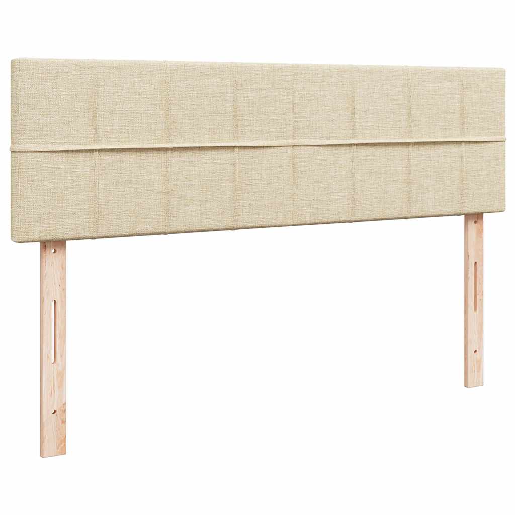 Otomanski krevet s madracem krem 140x200 cm tkanine