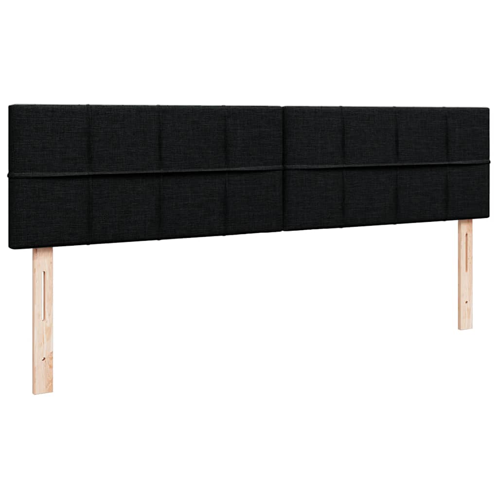 Otomanski krevet s madracem crni 160x200cm od tkanine