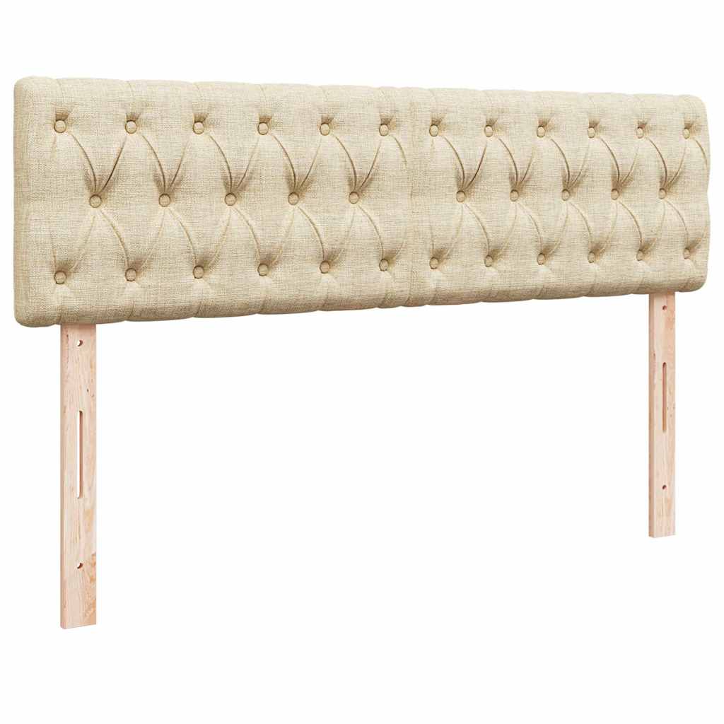 Otomanski krevet s madracem krem 140x190cm od tkanine
