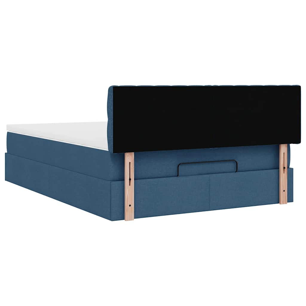 Otomanski krevet s madracem plavi 140x190cm od tkanine