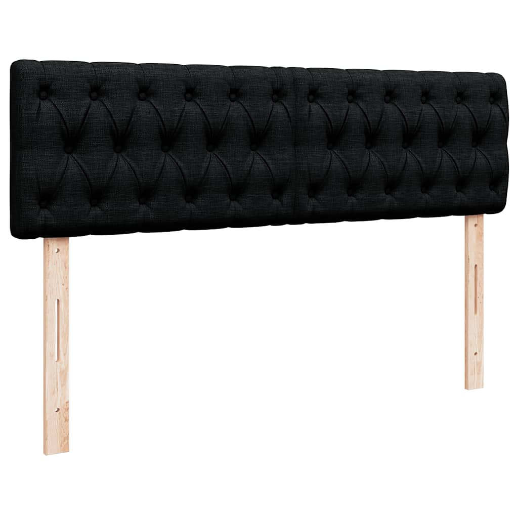 Otomanski krevet s madracem crni 140x200 cm tkanine