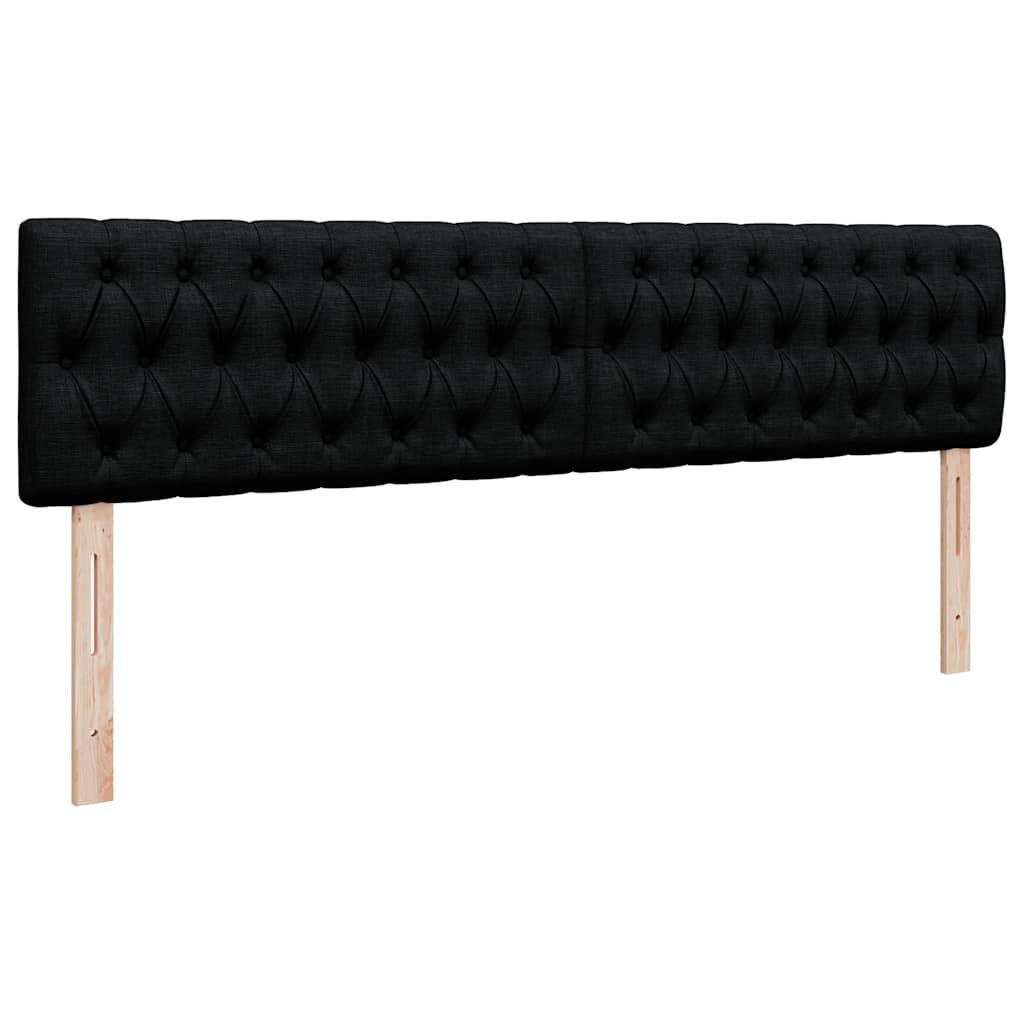 Otomanski krevet s madracem crni 200x200 cm tkanine