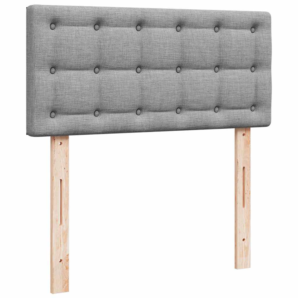 Otomanski okvir kreveta s madraca svijetlosivi 80x200cm tkanine
