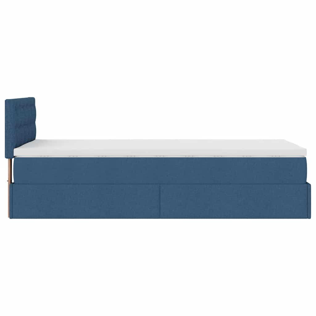 Otomanski krevet s madracem plavi 90x200 cm tkanine