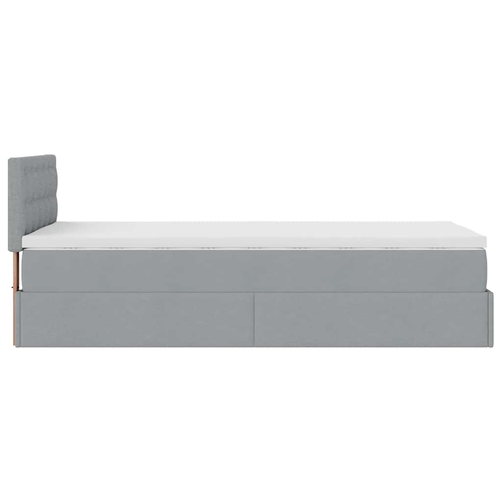 Otomanski krevet s madracem svijetlosivi 100x200 cm tkanine