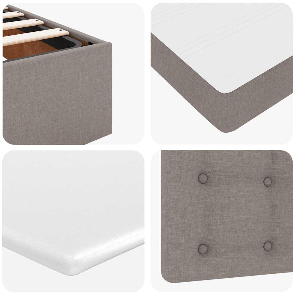 Otomanski okvir kreveta s madraca smeđesivi 120x200cm tkanine