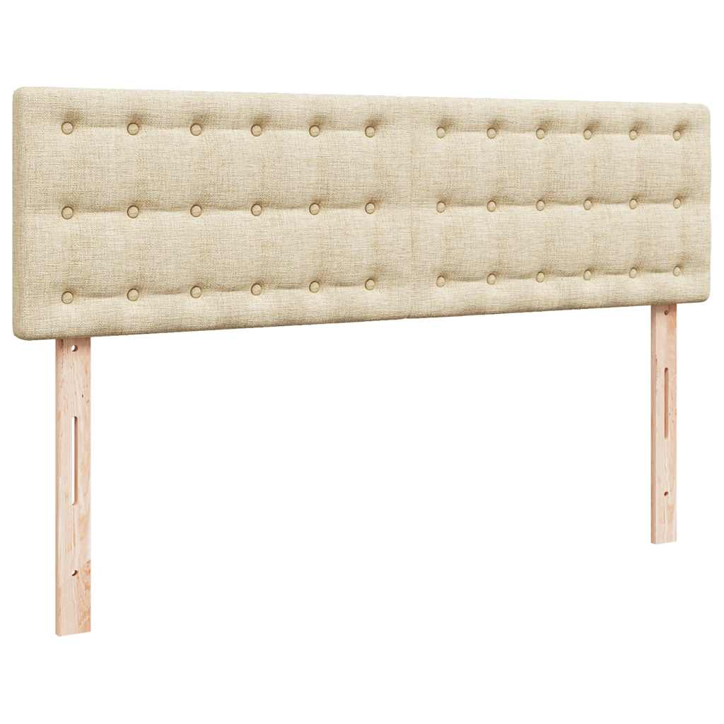 Otomanski krevet s madracem krem 140x190cm od tkanine