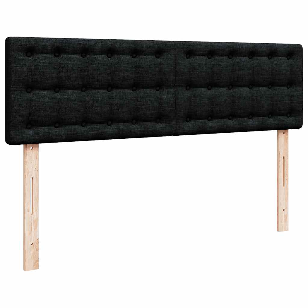 Otomanski krevet s madracem crni 140x200 cm tkanine
