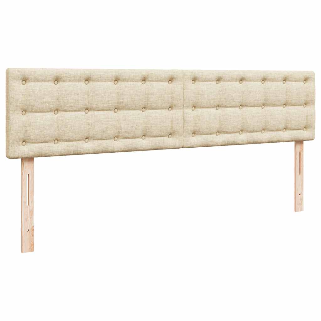 Otomanski krevet s madracem krem 180x200cm od tkanine