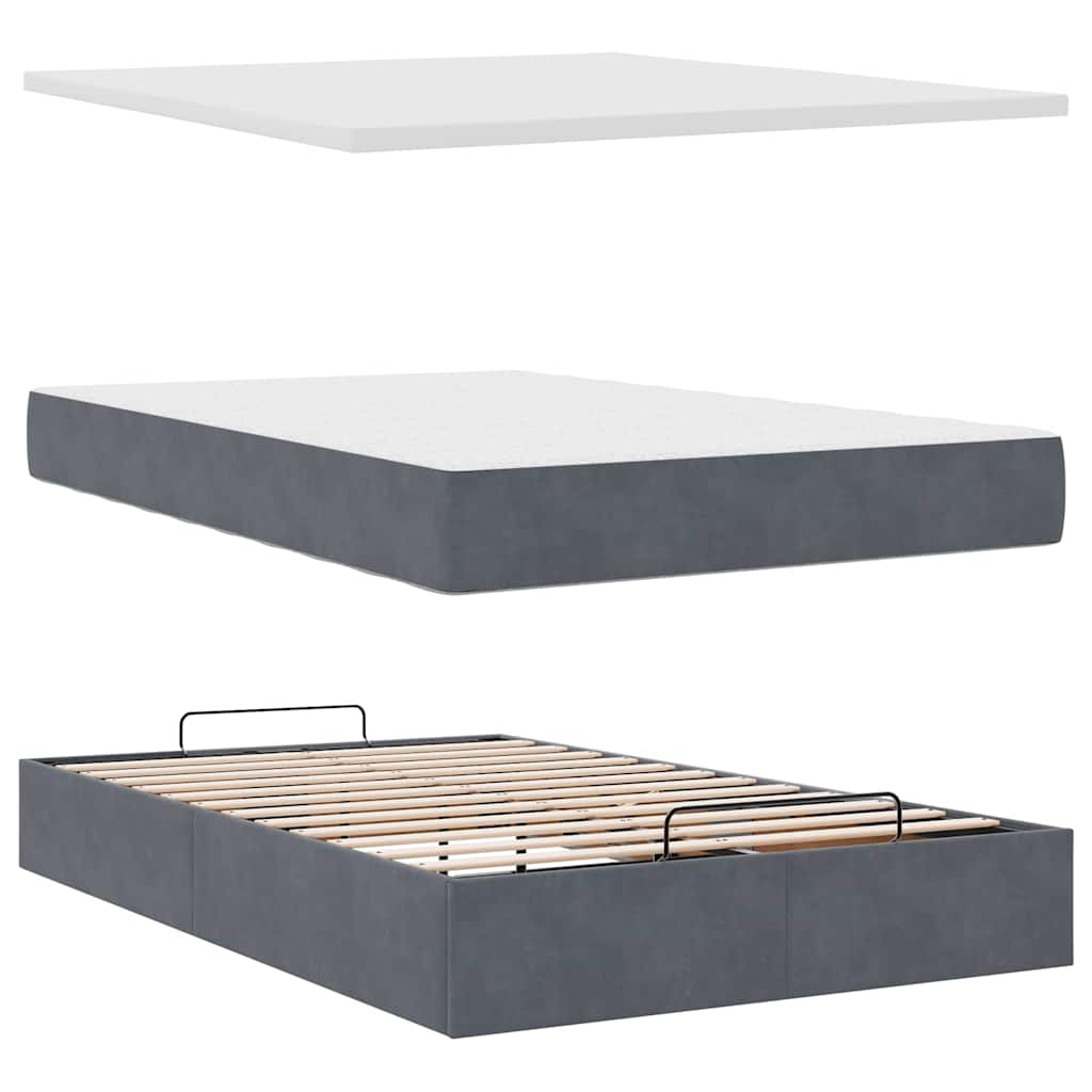 Otomanski krevet s madraca tamnosivi 120x190 cm baršunasti