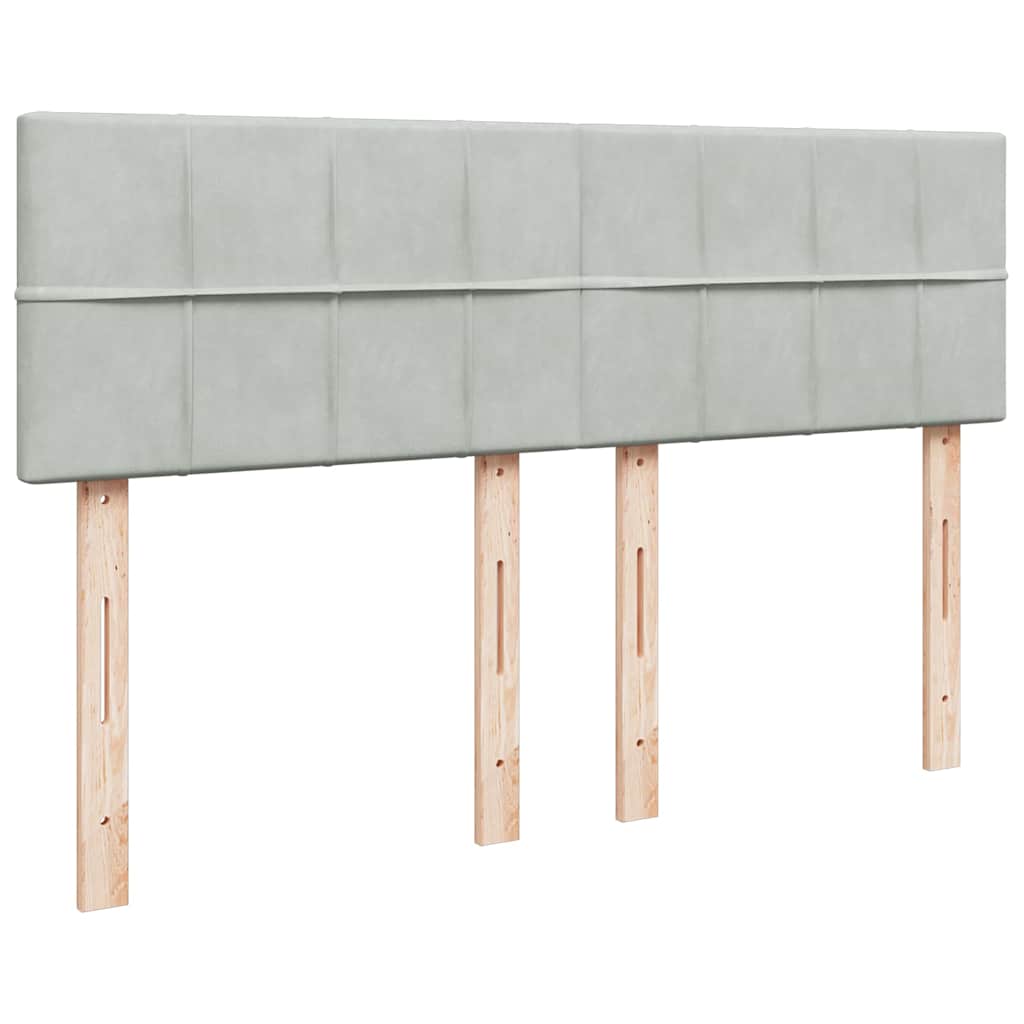 Otomanski krevet s madracem svijetlosivi 140x190 cm baršunasti