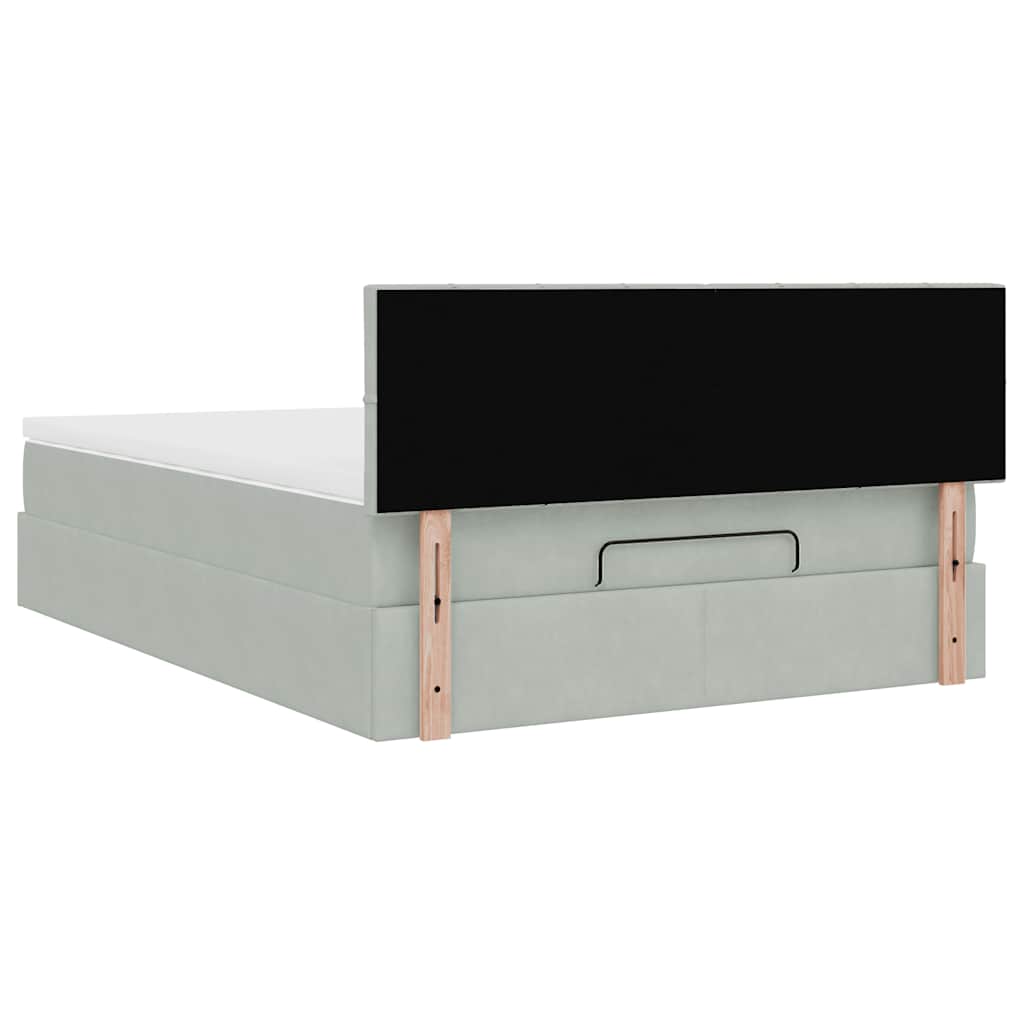 Otomanski krevet s madracem svijetlosivi 140x190 cm baršunasti