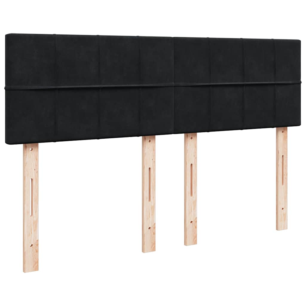 Otomanski krevet s madracem crni 140x190cm baršunasti