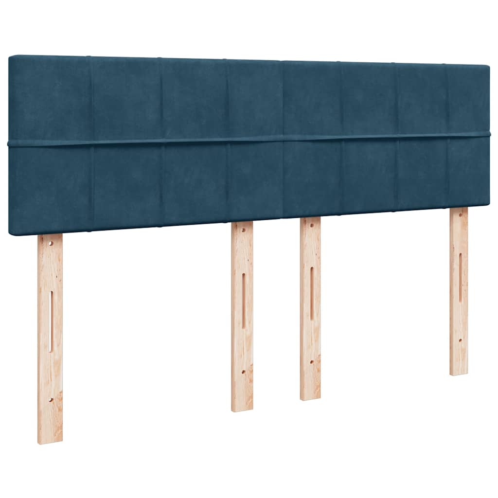 Otomanski krevet s madracem tamnoplavi 140x190 cm baršunasti