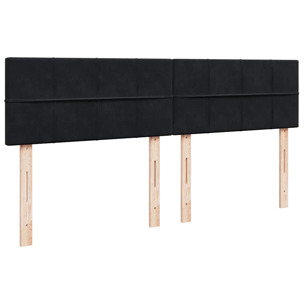 Otomanski krevet s madracem crni 180x200 cm baršunasti