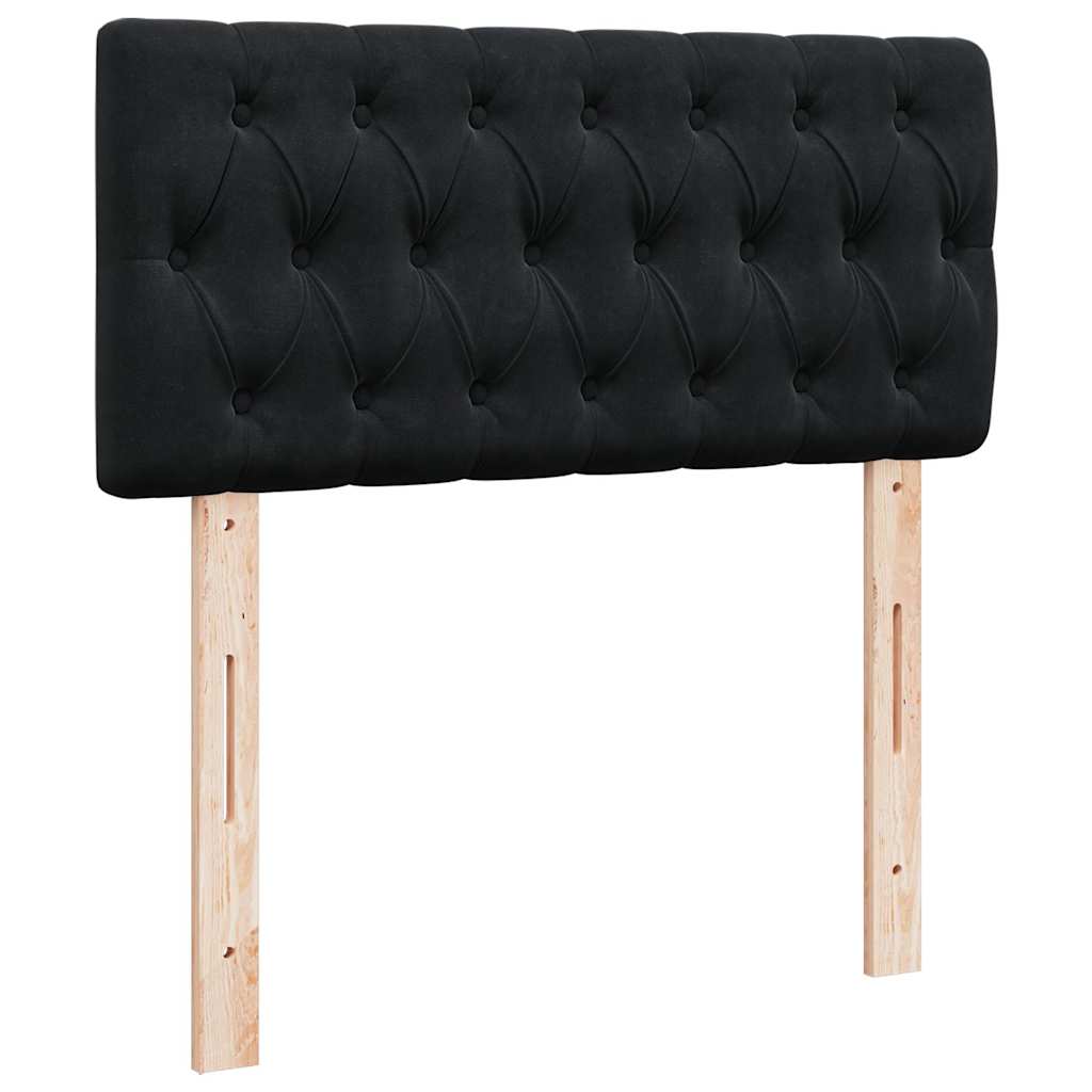 Otomanski okvir kreveta s madraca crni 100x200cm baršunasti