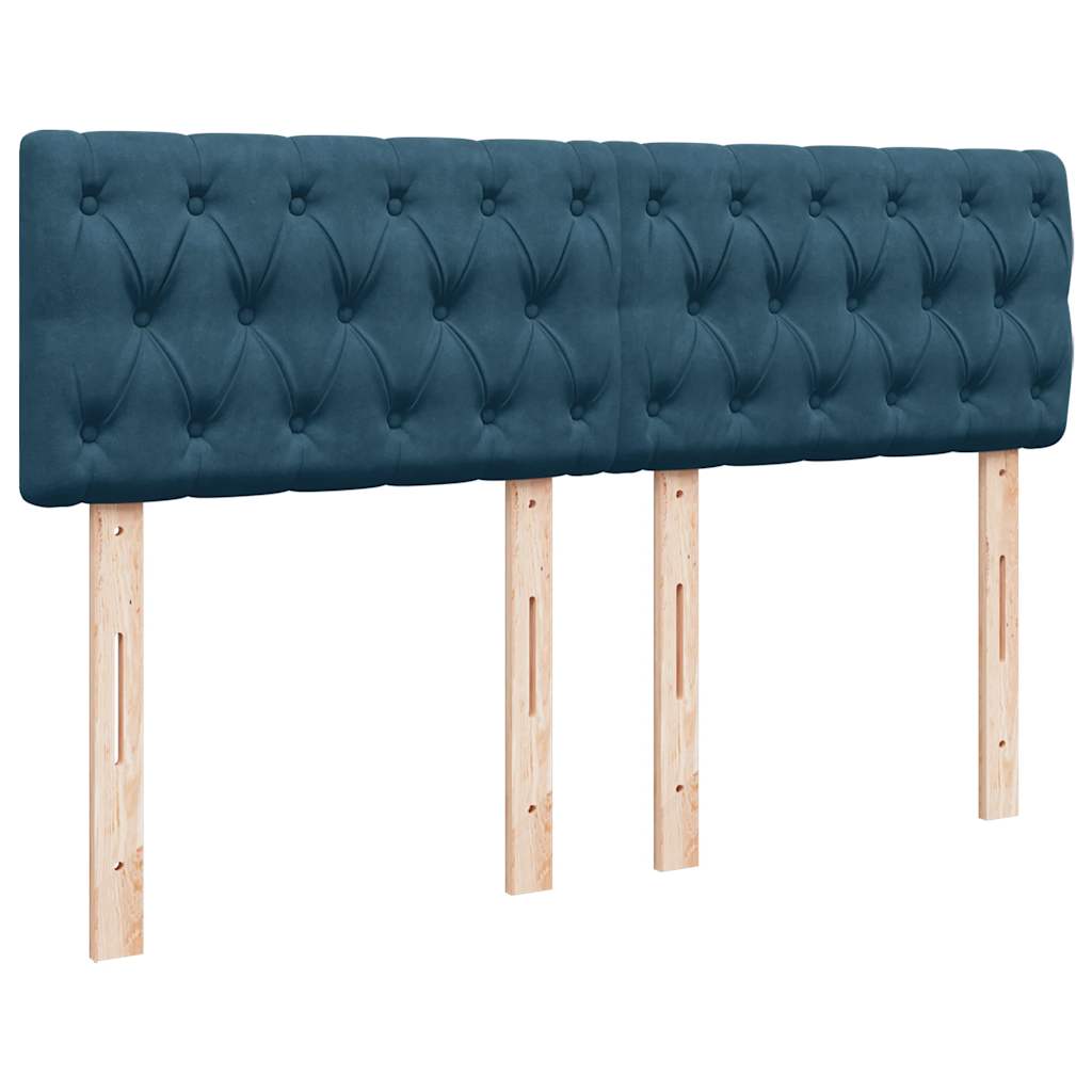 Otomanski krevet s madracem tamnoplavi 140x190 cm baršunasti